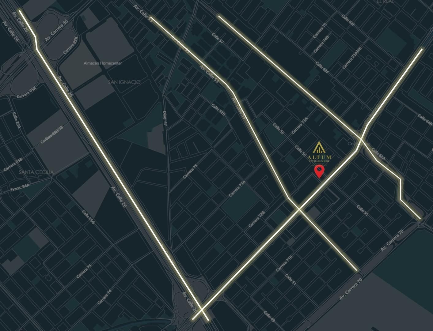 Mapa del sector de Normandía con la ubicación de ALTUM